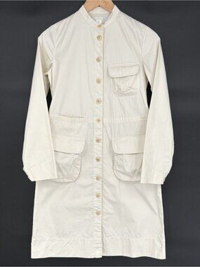 Dosa Women's Cotton Chore Dress Size 1 (XS) Cream Lagenlook Minimalist Neutral